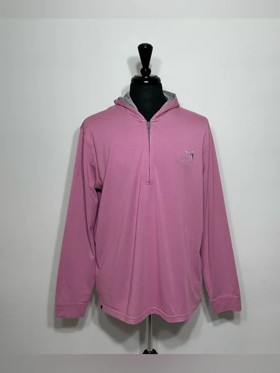 Johnnie-O "Finney" Pink Performance 1/4 Zip Golf Hoodie Men’s XL Spyglass Hill - Picture 2 of 8